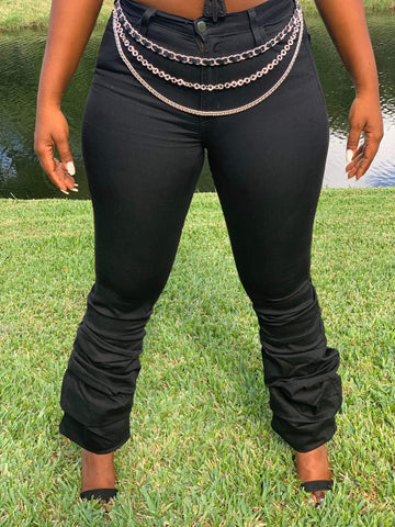 Black Out Ruffle Pants - Rogue Fashion 