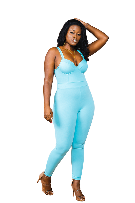 Sweet Baby Blue Jumpsuit - Rogue Fashion 