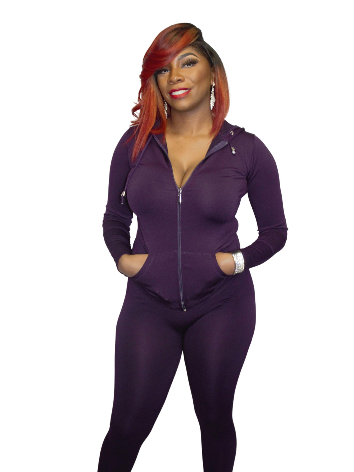 Two piece purple hoodie and matching leggings
